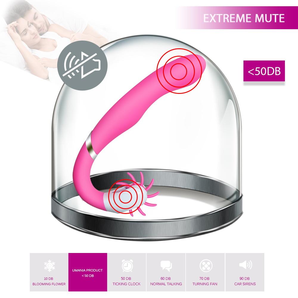 Unique Brushing G Spot Vibrator with dual motors and quiet operation under 50db for enhanced stimulation.