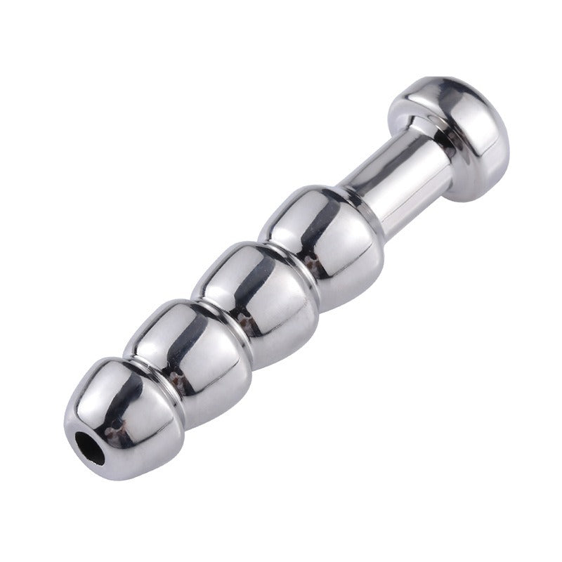 Silver stainless steel metal expansion plug with spherical segments.