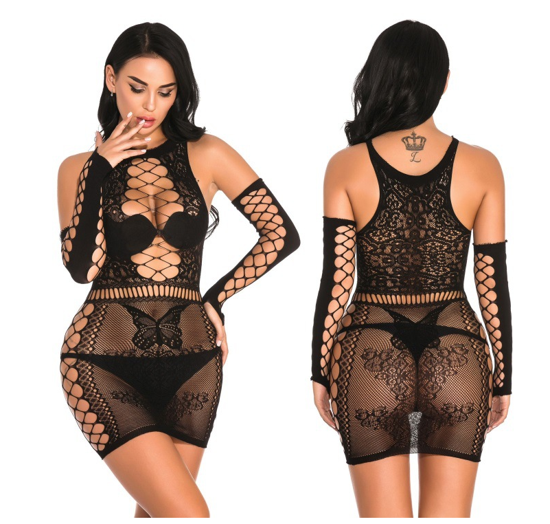 Black Lace Nightdress Costume