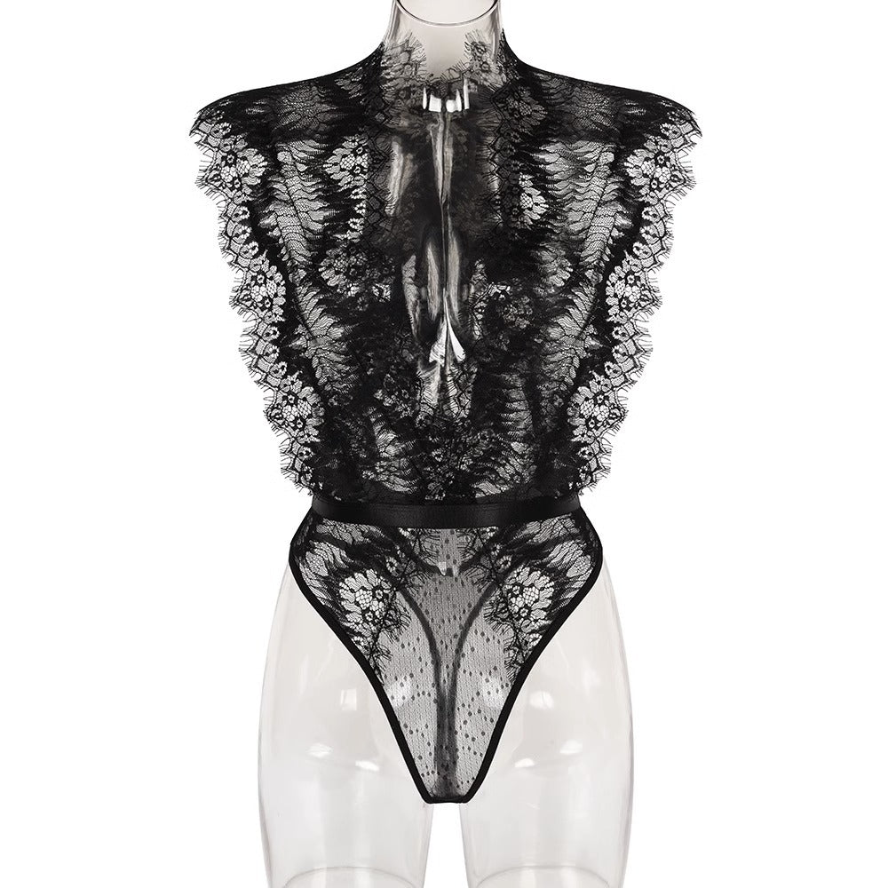 Lace stitching deep V Lingerie