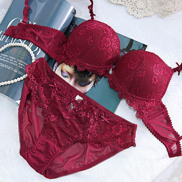 Lace Set Push up Bra And Panty