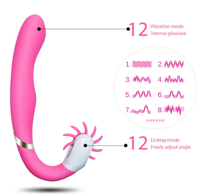 Unique Brushing G Spot Vibrator in pink with dual motors and 12 vibration modes for enhanced clitoris stimulation.