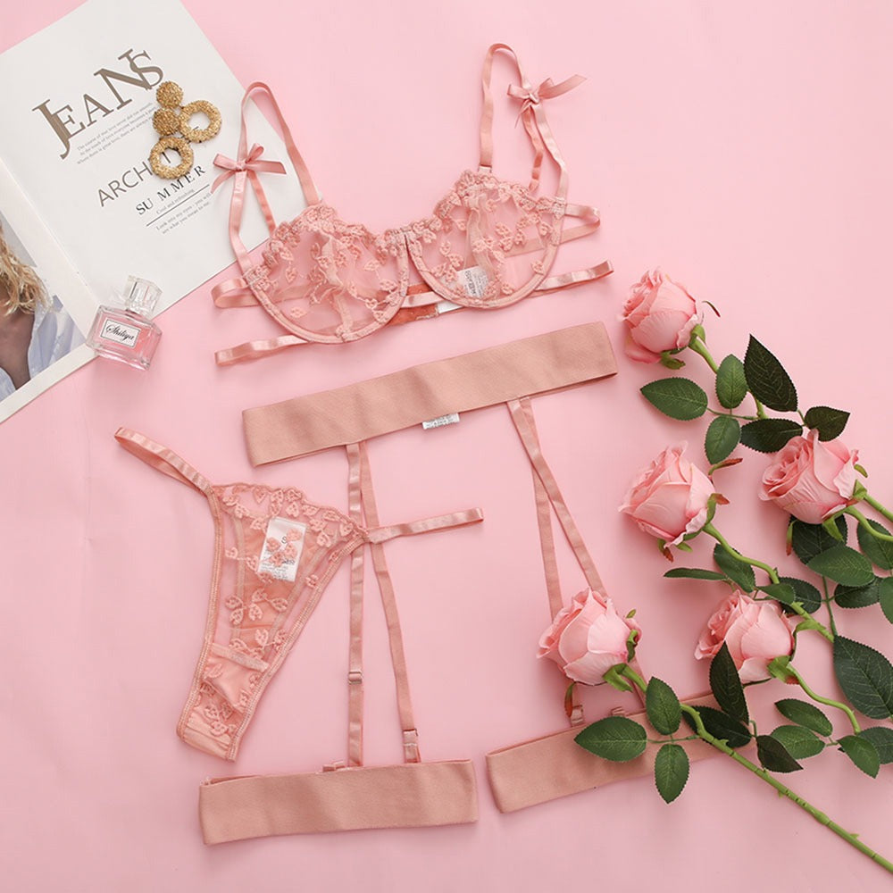 Modena Mesh Lace Embroidery See-Through Lingerie